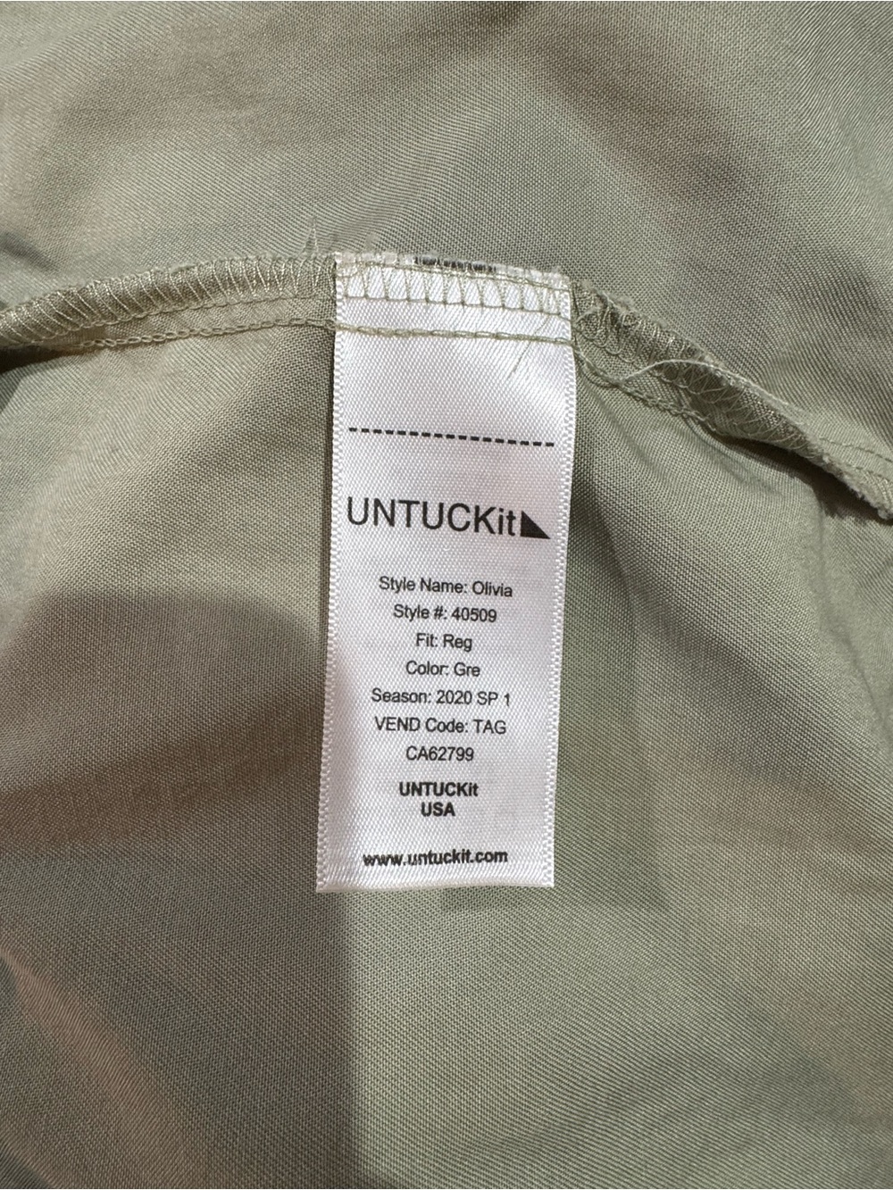 Light Olive Green Women’s Long Shirt Dress - Picture 5 of 8